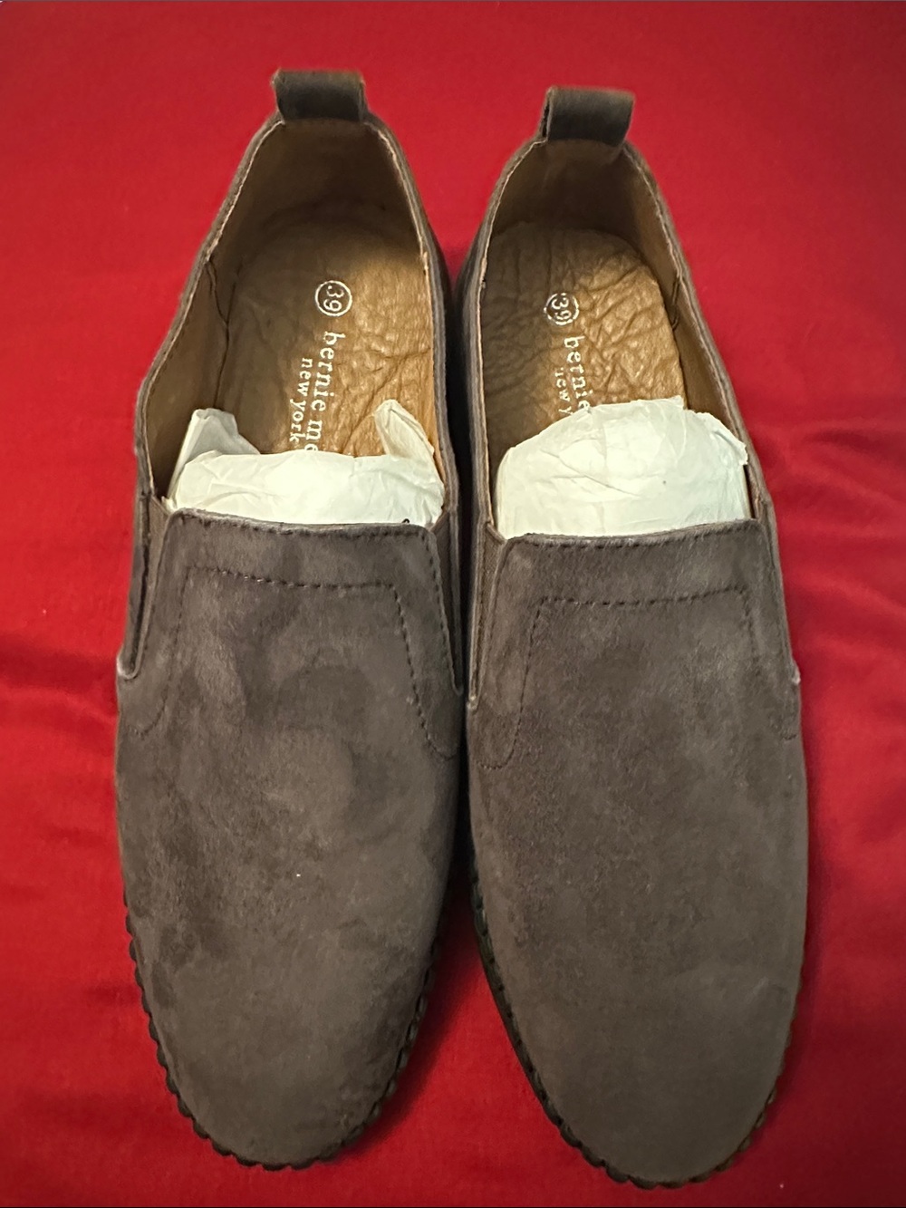 bernie mev. Women's leather Slip-On Loafers in Taupe